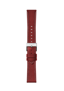 20mm Stitched Leather Band - Cranberry View 2