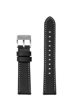 23mm Stitched Leather Band - Negro