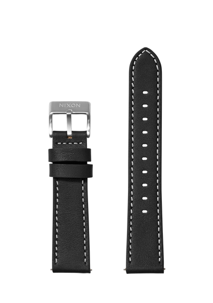 23mm Stitched Leather Band - Negro View 1