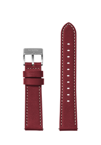 23mm Stitched Leather Band - Cranberry View 1