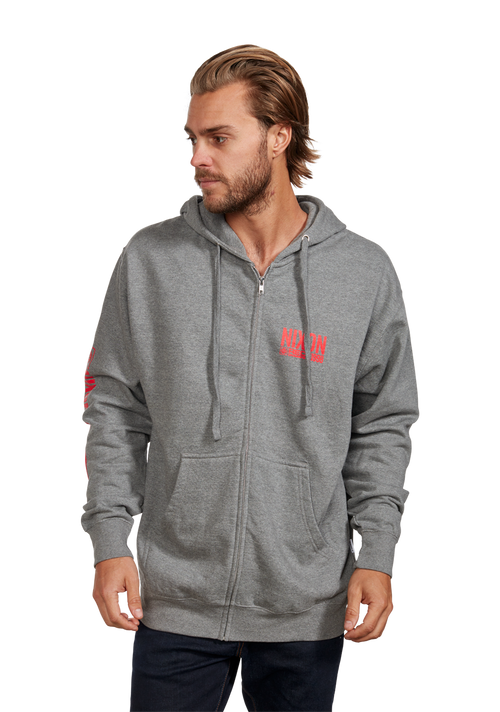 Sudadera Track Zip - Gris oscuro / Rojo