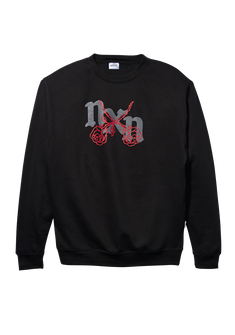 Sudadera Rosas Crew - Negro/rojo