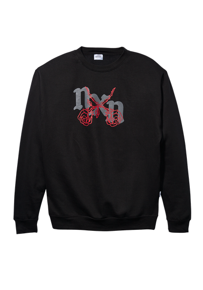 Sudadera Rosas Crew - Negro/rojo View 1