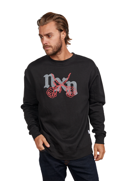 Sudadera Rosas Crew - Negro/rojo View 3