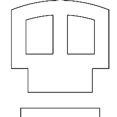 
Grey buckle with two square cutouts and a rectangular base. View 1