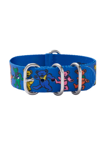 Correa NATO reciclada de 20 mm de Grateful Dead - Azul / Osos bailarines View 5